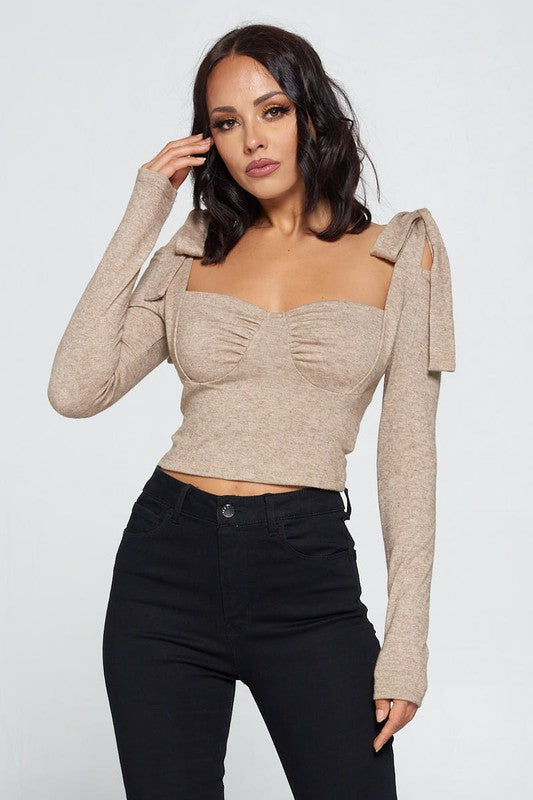 Bow shoulder blouse